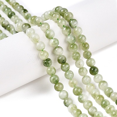 Dyed Natural White Jade Beads Strands X-G-T138-6mm-210-24-1