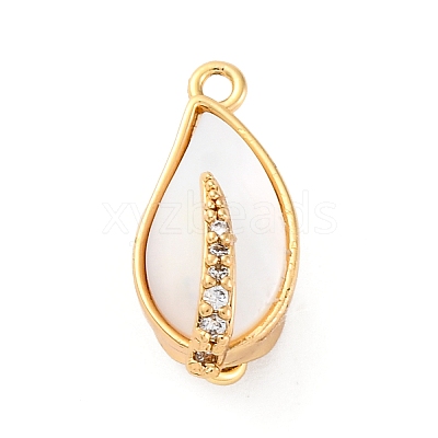 Brass & Black Lip Shell & Epoxy Resin Box Clasps KK-P291-26G-02-1