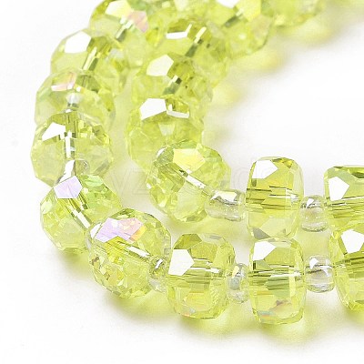 Electroplate Transparent Glass Beads Strands EGLA-H101-03F-1