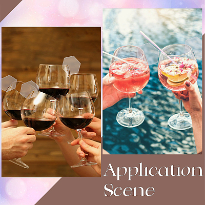 Acrylic Mirror Wine Glass Charms AJEW-SC0002-53C-03-1