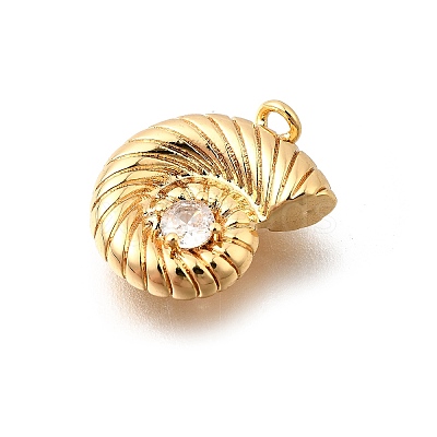 Brass Pave Clear Cubic Zirconia Charms KK-C096-14C-G-1