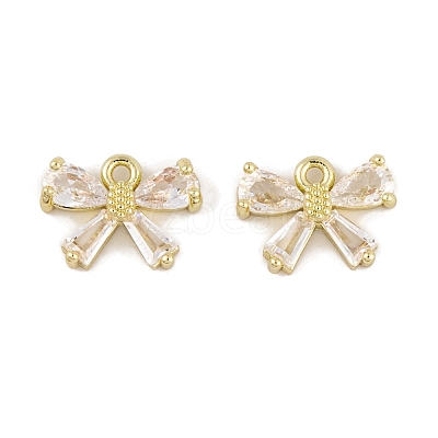 Brass Micro Pave Clear Cubic Zirconia Charms LS-KK-L212-14G-1
