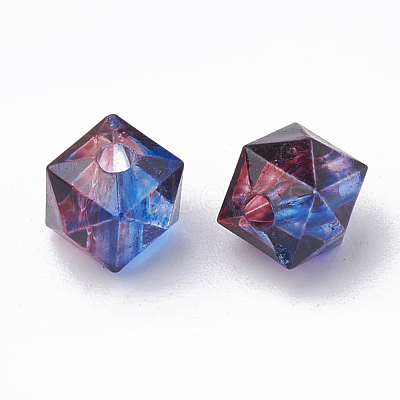 Two Tone Transparent Spray Painted Acrylic Beads ACRP-T005-26C-1