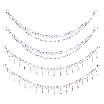 2Pcs Aluminium Alloy Boot Strap Chains AJEW-ME0003-07-1