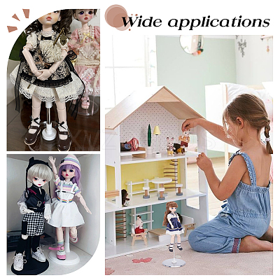 Adjustable Plastic & Metal Doll Support Stands for Models ODIS-WH0043-210-1