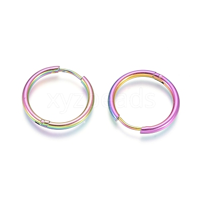 Ion Plating(IP) 304 Stainless Steel Huggie Hoop Earrings EJEW-F111A-19mm-Y-1