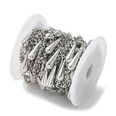 304 Stainless Steel Teardrop Link Chains CHS-Z004-08P-1