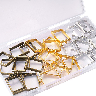 Alloy Open Back Bezel Big Pendants PALLOY-BT0001-02-RS-1