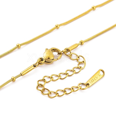 Ion Plating(IP) Initial Letter 304 Stainless Steel Pendant Necklace NJEW-R265-05G-L-1