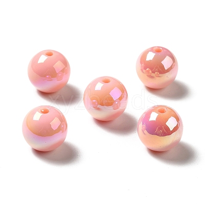 UV Plating Rainbow Iridescent Acrylic Beads PACR-D070-01B-1