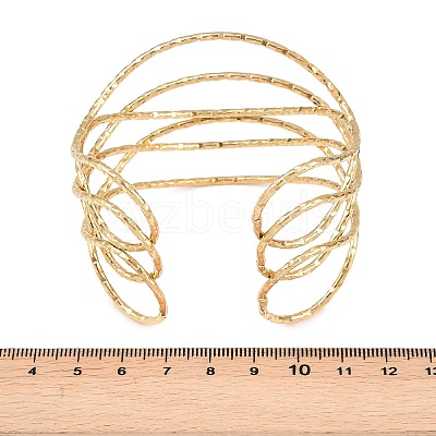 Hammered 304 Stainless Steel Multi Cuff Bangles for Women BJEW-Z161-01G-1