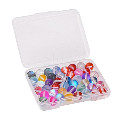 46Pcs 2 Style Synthetic Moonstone Beads G-FS0002-31-1