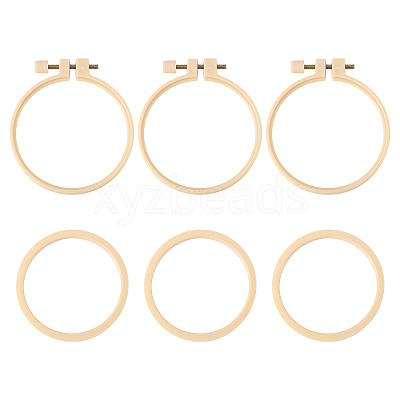 Plastic Imitation Bamboo Cross Stitch Embroidery Hoops TOOL-TADJ0001-03B-1