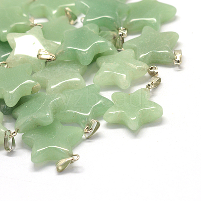 Star Natural Green Aventurine Pendants G-Q367-16-1