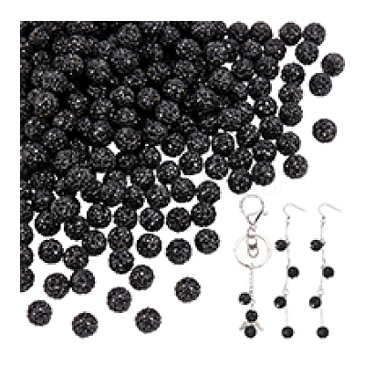 200Pcs Pave Disco Ball Beads RB-PH0001-41B-1