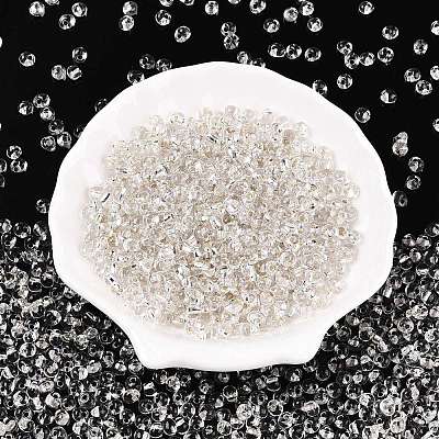 6/0 Baking Paint Transparent Fringe Glass Seed Beads X1-SEED-N006-06A-1