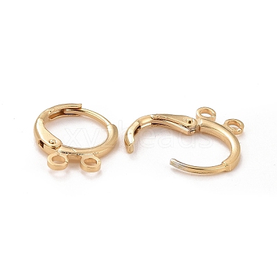 2-hole Rack Plating Brass Leverback Earring Findings KK-D075-05G-RS-1