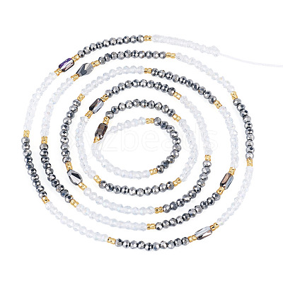 Glass Beaded Adjustable Waist Chains for Women AJEW-TA0005-78B-1