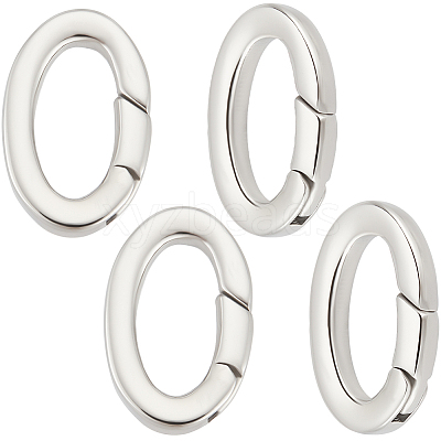 4Pcs Stainless Steel Spring Gate Rings STAS-BBC0005-74-1