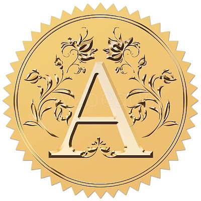 34 Sheets Self Adhesive Gold Foil Embossed Stickers DIY-WH0509-085-1