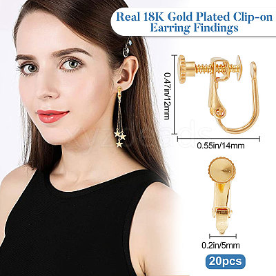 20Pcs Brass Clip-on Earring Findings KK-BBC0003-38-1