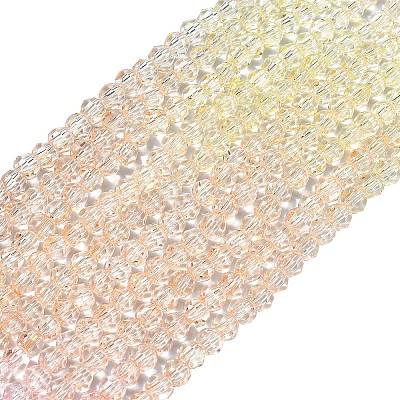 10 Strands Transparent Gradient Color Glass Beads Strands GLAA-CJ0002-09C-1