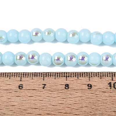 Electroplate Opaque Glass Beads Strands EGLA-Q132-6MM-01C-12-1