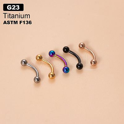 G23 Titanium Eyebrow Round Ball Curved Barbell Eyebrow Rings WGFD71D-34-1