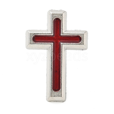 Cross Alloy Black Enamel Pins Brooches LS-JEWB-M049-01P-1