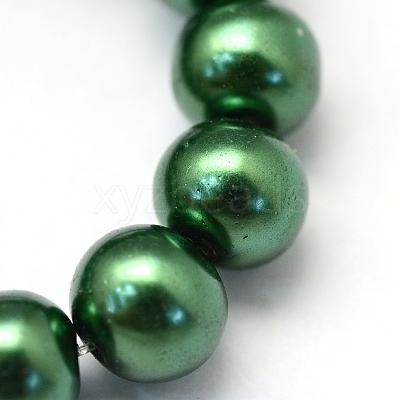Baking Paint Pearlized Glass Pearl Round Bead Strands LS-HY-Q330-8mm-71-1