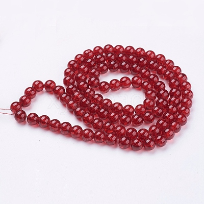 Crackle Glass Beads Strands X-CCG-Q001-8mm-18-1