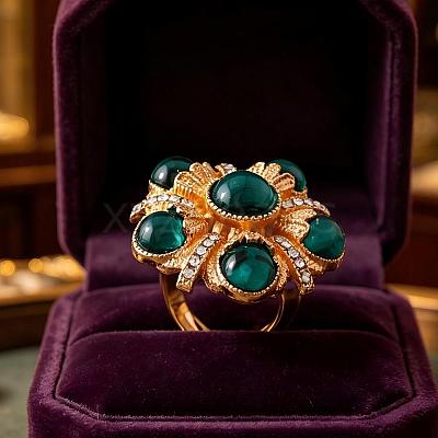Zinc Alloy Resin Finger Rings for Women UQ0861-4-1