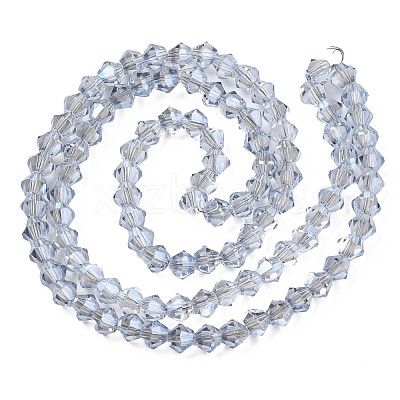 Electroplate Transparent Glass Beads Strands EGLA-Q026-016C-1