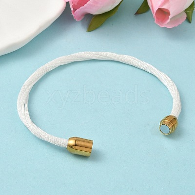 304 Stainless Steel with Polyester Metallic Cord Bracelets for Women BJEW-Z145-01G-32-1