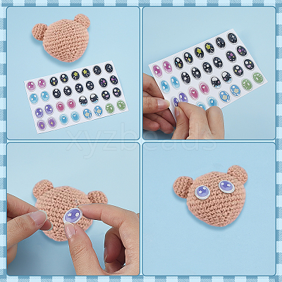 2Sheets 2 Styles Resin Doll Eyes Stickers AJEW-PH0008-85-1