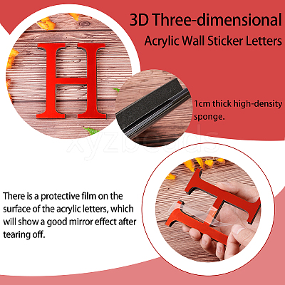 Acrylic Mirror Wall Stickers Decal DIY-CN0001-13B-H-1