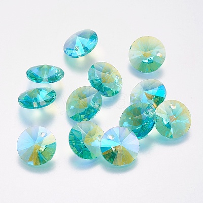 Faceted Glass Rhinestone Charms X-RGLA-F049-6mm-202PS-1
