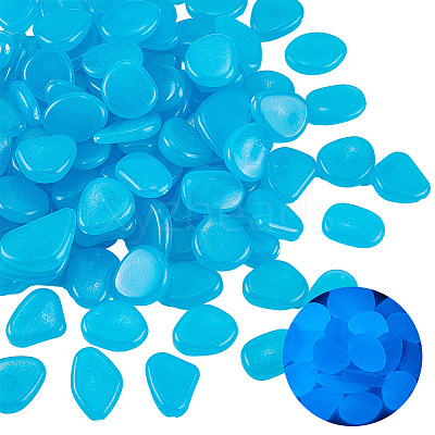 1 Set Resin Luminous Glow in the Dark Pebbles Stone DJEW-CN0001-40B-1