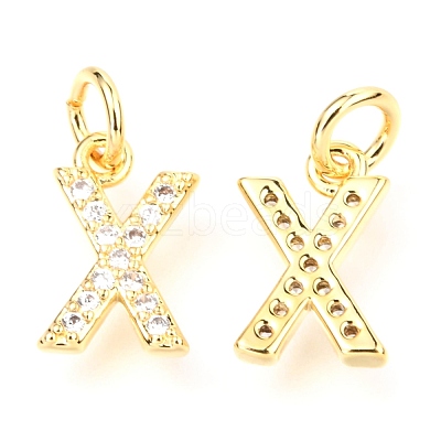 Brass Micro Pave Cubic Zirconia Charms ZIRC-O037-14G-1
