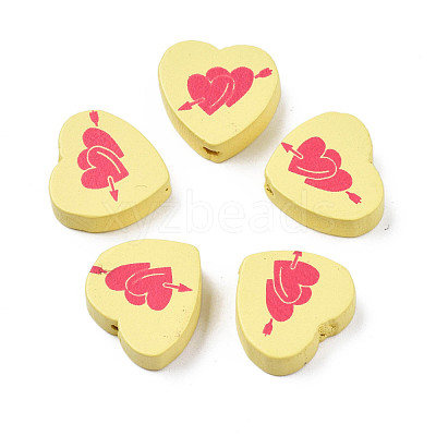Spray Painted Maple Wood Beads WOOD-Q030-88-1