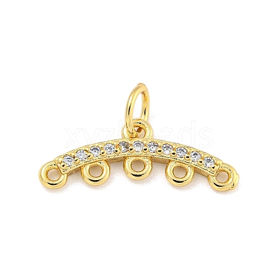 Brass Micro Pave Clear Cubic Zirconia Chandelier Component Links KK-NH0003-01G-1