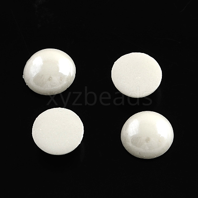 Pearlized Plated Opaque Glass Cabochons X-PORC-S801-7mm-M-1