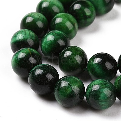 Natural Green Tiger Eye Beads Strands X-G-G099-10mm-6-1