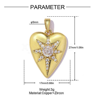 Brass Micro Pave Clear Cubic Zirconia Pendants CU-OY001-77G-1