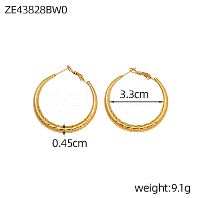 304 Stainless Steel Hoop Earrings STAS-OY015-79G-1
