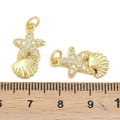 Brass Micro Pave Cubic Zirconia Pendants KK-D005-06C-G-1