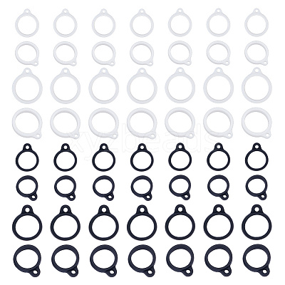 60Pcs 4 Style Silicone Pendant SIL-CP0001-06-1