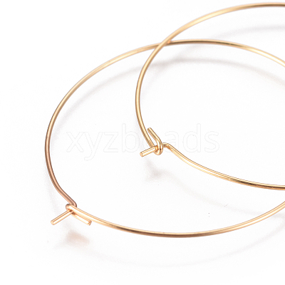 304 Stainless Steel Hoop Earrings Findings STAS-F227-54E-G-1