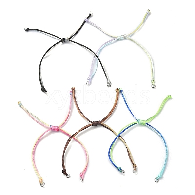 Gradient Color Adjustable Braided Nylon Cord Bracelet Making AJEW-JB01163-01-1
