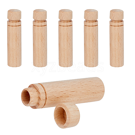 SUPERFINDINGS 5Pcs Wooden Sewing Needle Holder Storage Case AJEW-FH0004-83-1